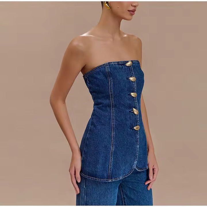 Levoire | Haut De Corset En Denim Chic