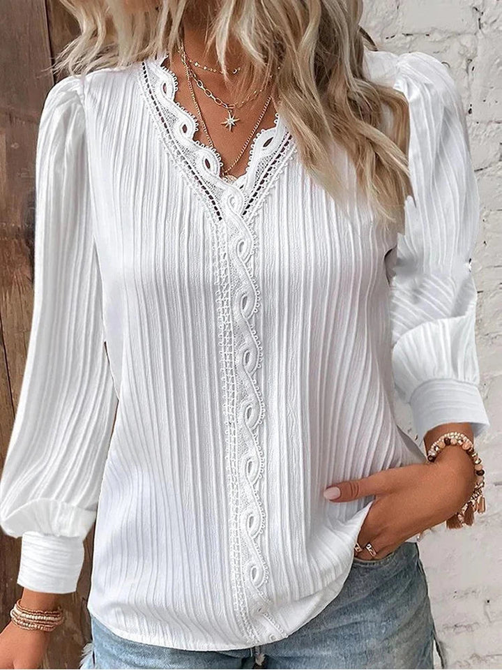 Levoire | Blouse Légère À Détails En Dentelle Blanc