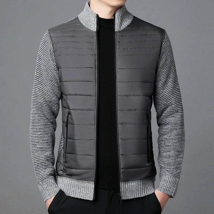 Levoire | Veste En Tricot Élégante Avec Col Haut Pour Hommes HellGris