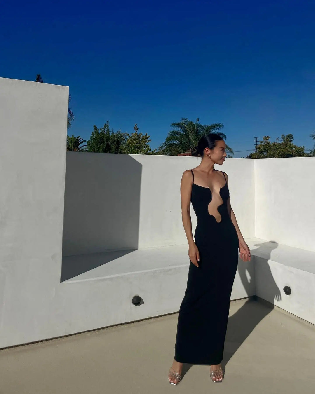 Levoire | Ouvert Robe Maxi À Col V Sans Manches