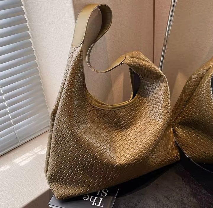 Levoire | Sac À Épaule Stylé Avec Effet Tressé Khaki