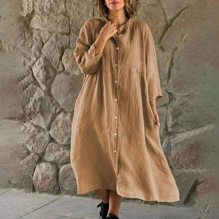 Levoire | Robe Chemise À Coupe Locker En Lin Braun
