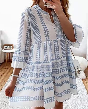 Levoire | Robe Mi-Longue À Manches Allongées Bleu
