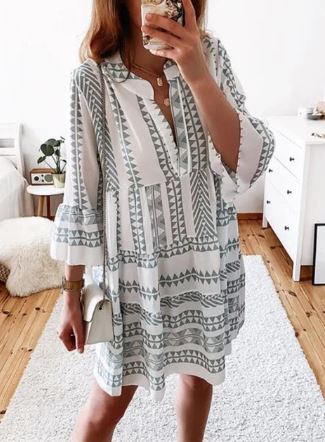 Levoire | Robe Mi-Longue À Manches Allongées Gris