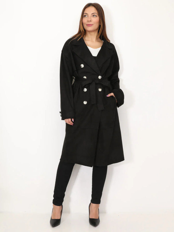 Levoire | Veste en cuir à manches longues Kaivos avec bouton Noir