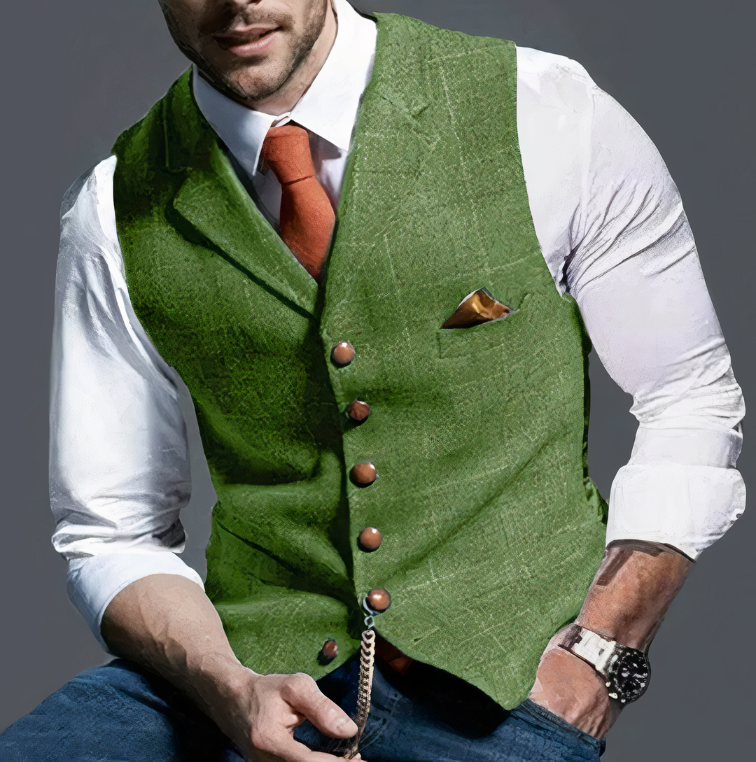 Levoire | Gilet Karo Pour Hommes Vert clair