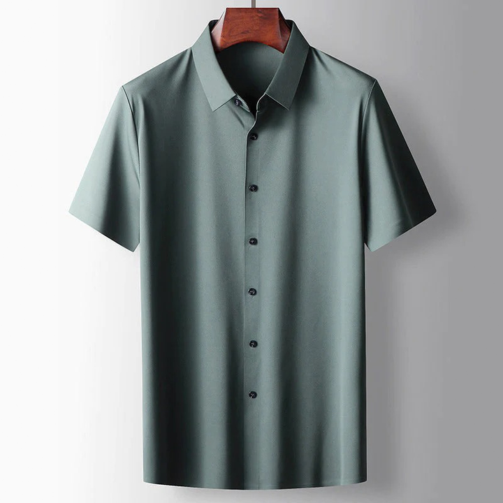Levoire | Comfortable Short Sleeve Shirt With Button Placket Vert