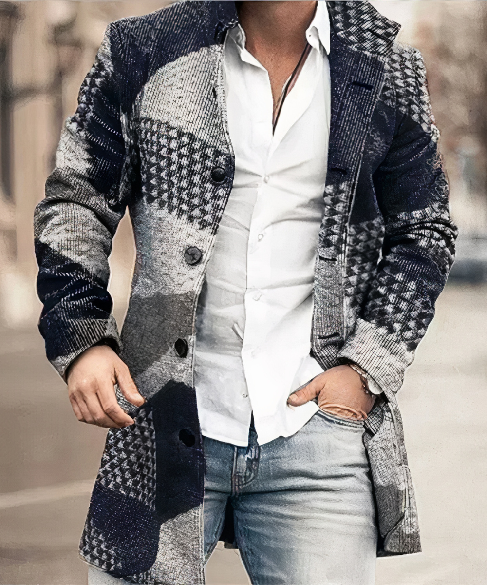 Levoire | Trench-Coat Avec Une Touche Moderne Pour Hommes Bleu Gris