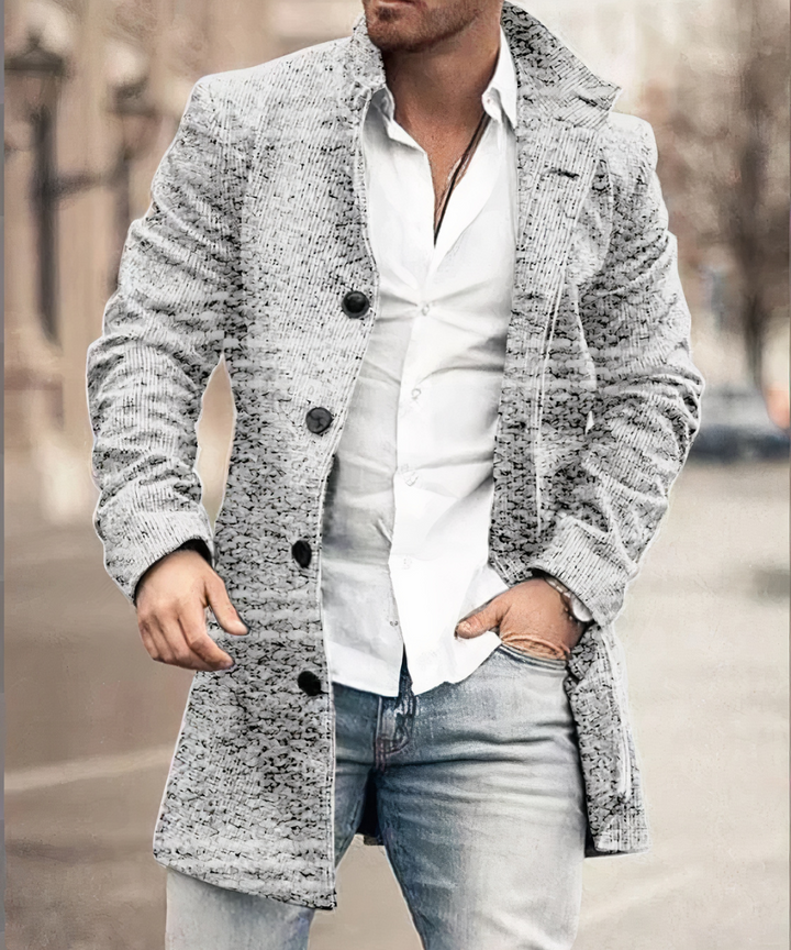 Levoire | Trench-Coat Avec Une Touche Moderne Pour Hommes Gris (Fleur à pois)