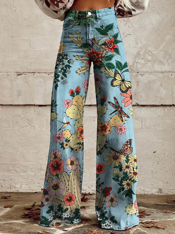 Levoire | Pantalon Ample Coloré Pour Femme Forêt bleue