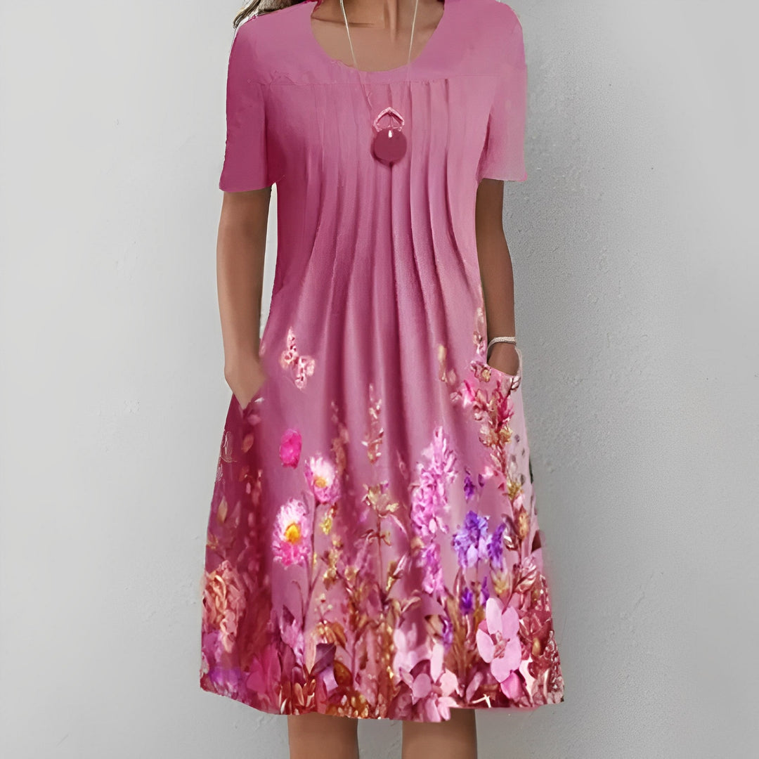 Levoire | Robe Printemps Vintage à Imprimé Floral Rouge