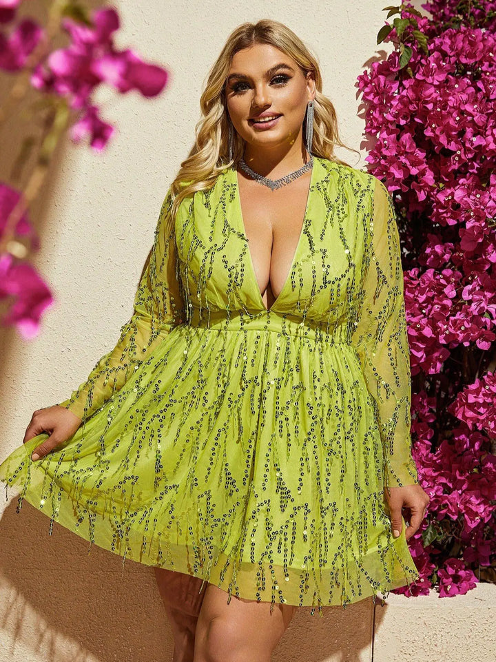 Levoire | Robe À Paillettes Grande Taille Vert