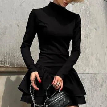 Levoire | Robe femmes avec volants et col haut