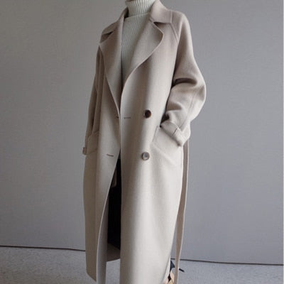 Levoire | Manteau long en laine Blanche