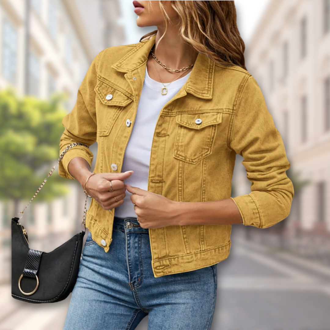 Levoire | Veste en denim à manches longues Klappilaukku Jaune