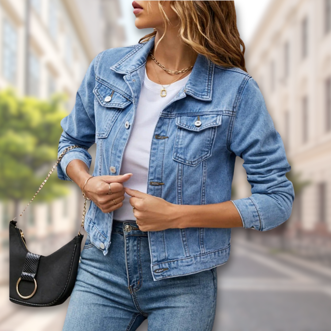 Levoire | Veste en denim à manches longues Klappilaukku Bleu clair