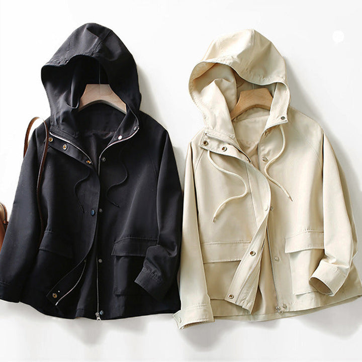 Levoire | Automne Détendu Taille Plus Trench-Coat À Capuche Pour Femmes
