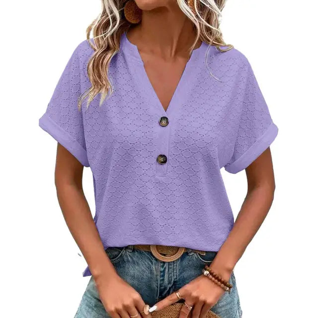 Levoire | Top V-Neck À Boutons Sans Effort Liila