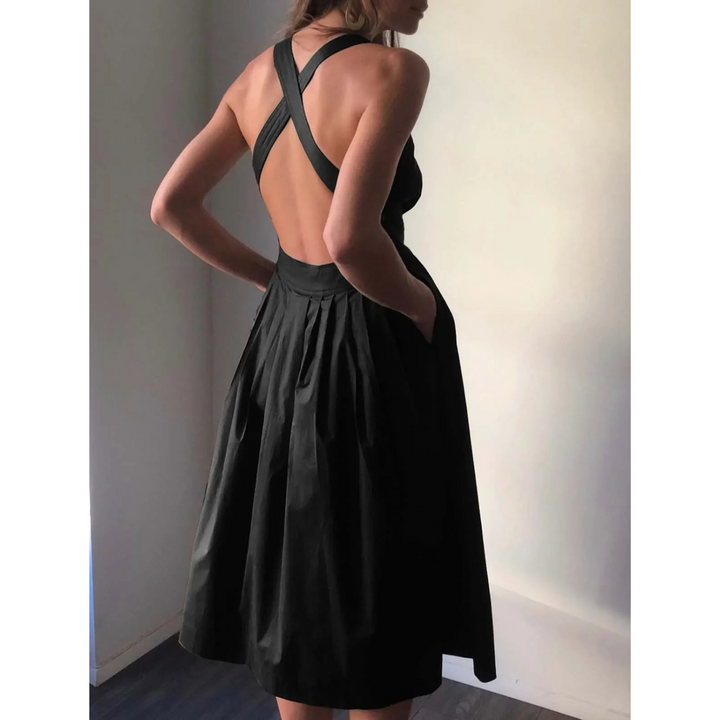 Levoire | Robe En Lin Respirante Avec Taille Élastique Noir