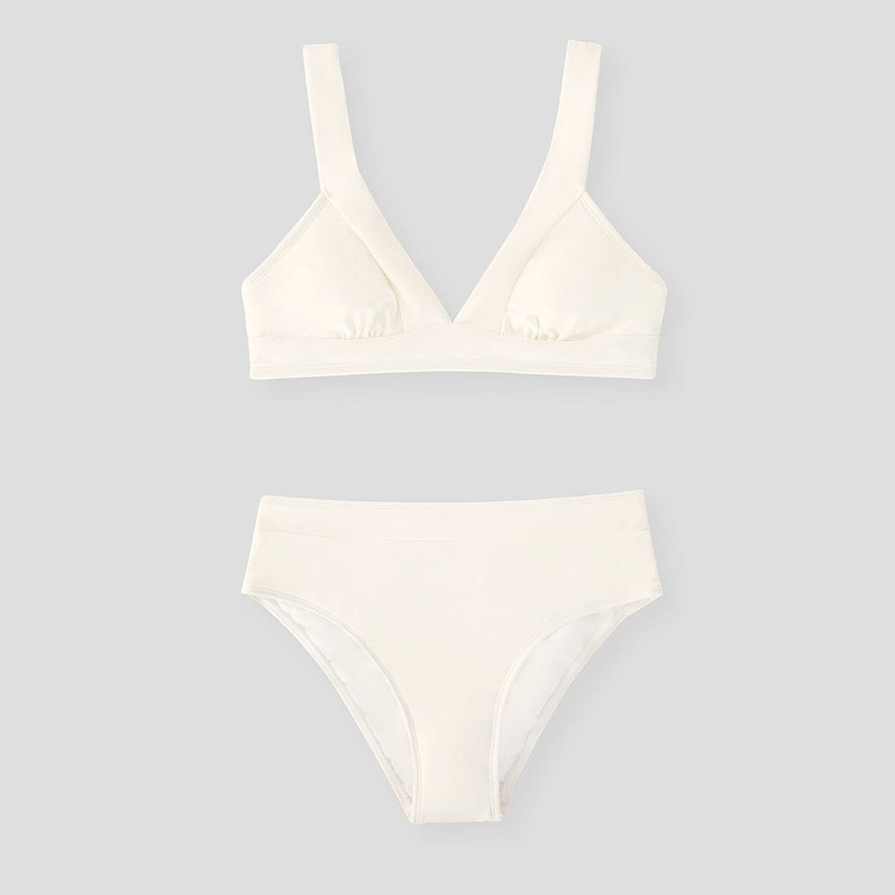 Levoire | Maillot De Bain Deux Pièces Avec Design Taille Haute Couleur crème