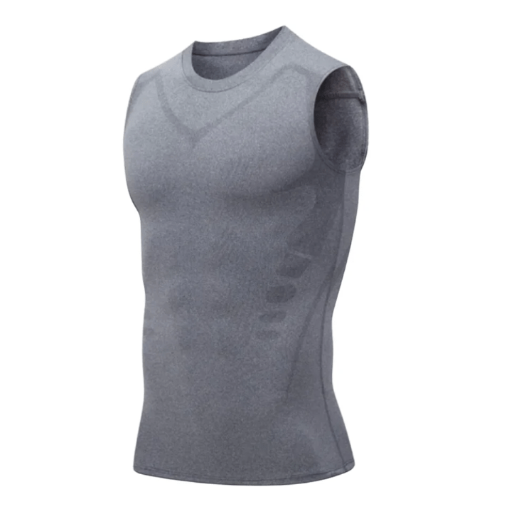 Levoire | Hommes Sans Manches Ajusté Shapewear Gilet Débardeur Gris
