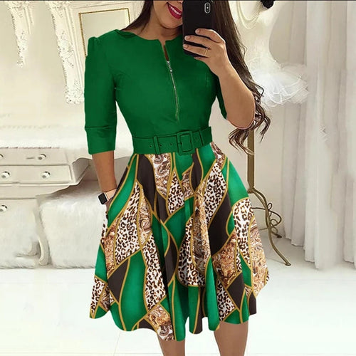 Levoire | Robe Midi Élégante Avec Fermeture Éclair Et Ceinture