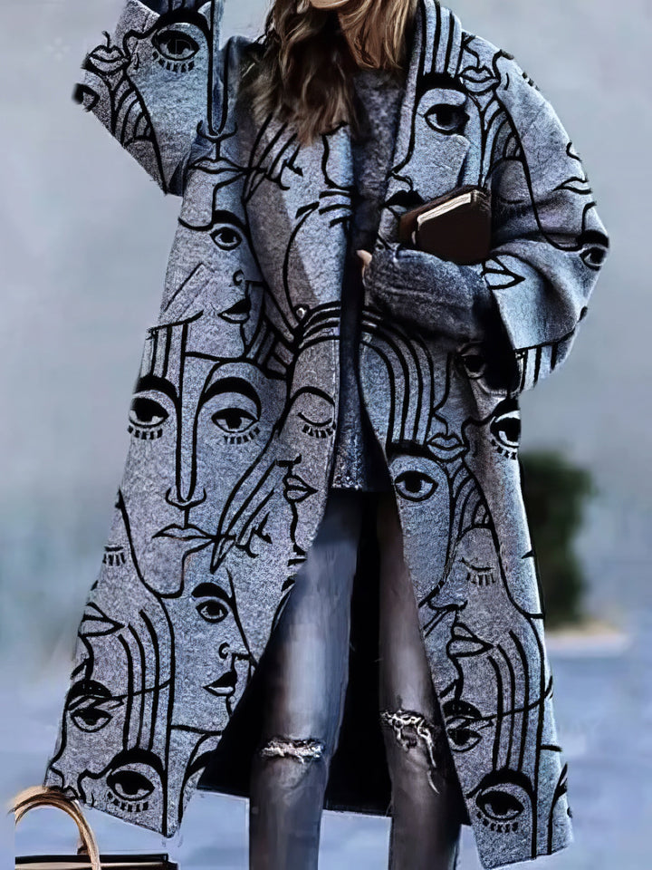 Levoire | Manteau en laine à manches longues avec col Gris