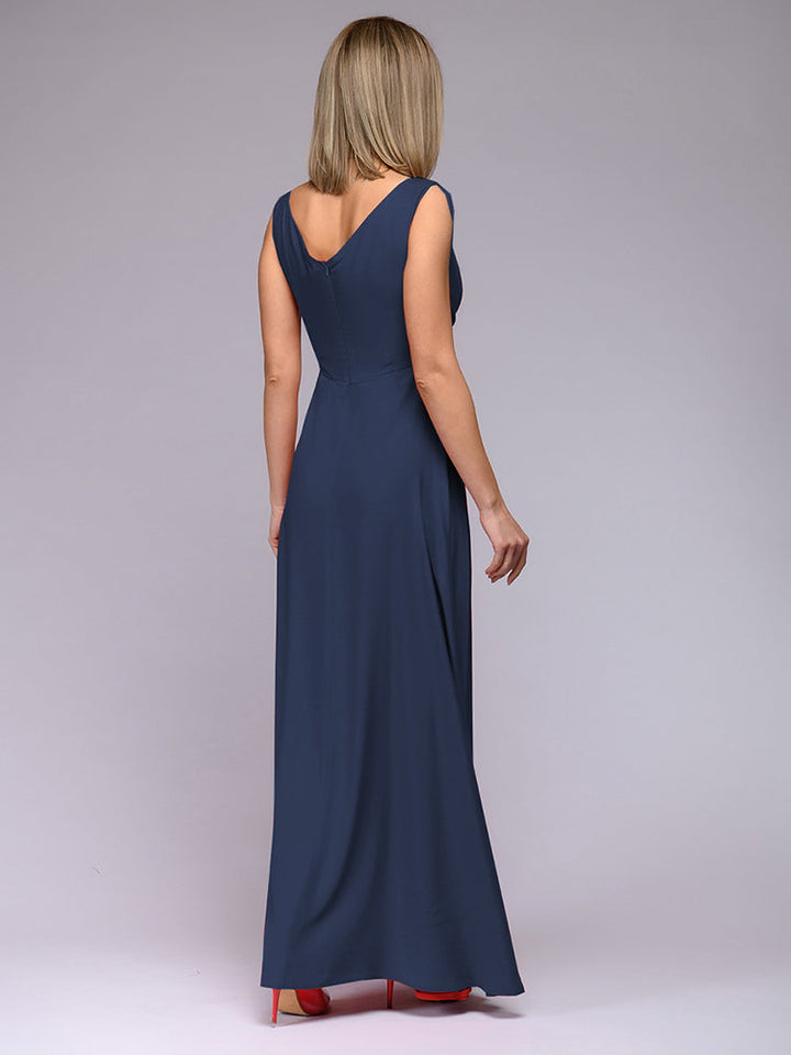 Levoire | Robe Maxi Élégante Avec Décolleté En V Profond Et Fente