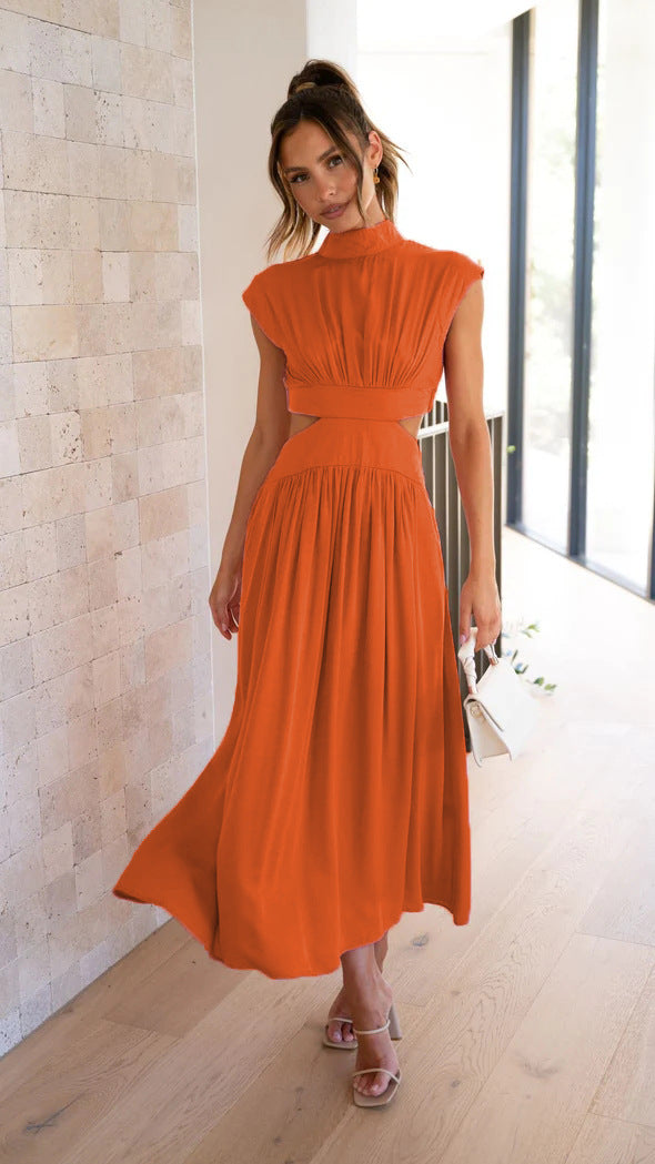 Levoire | Robe Maxi Élégante Haute Robe Maxi Pour Toutes Les Occasions Orange
