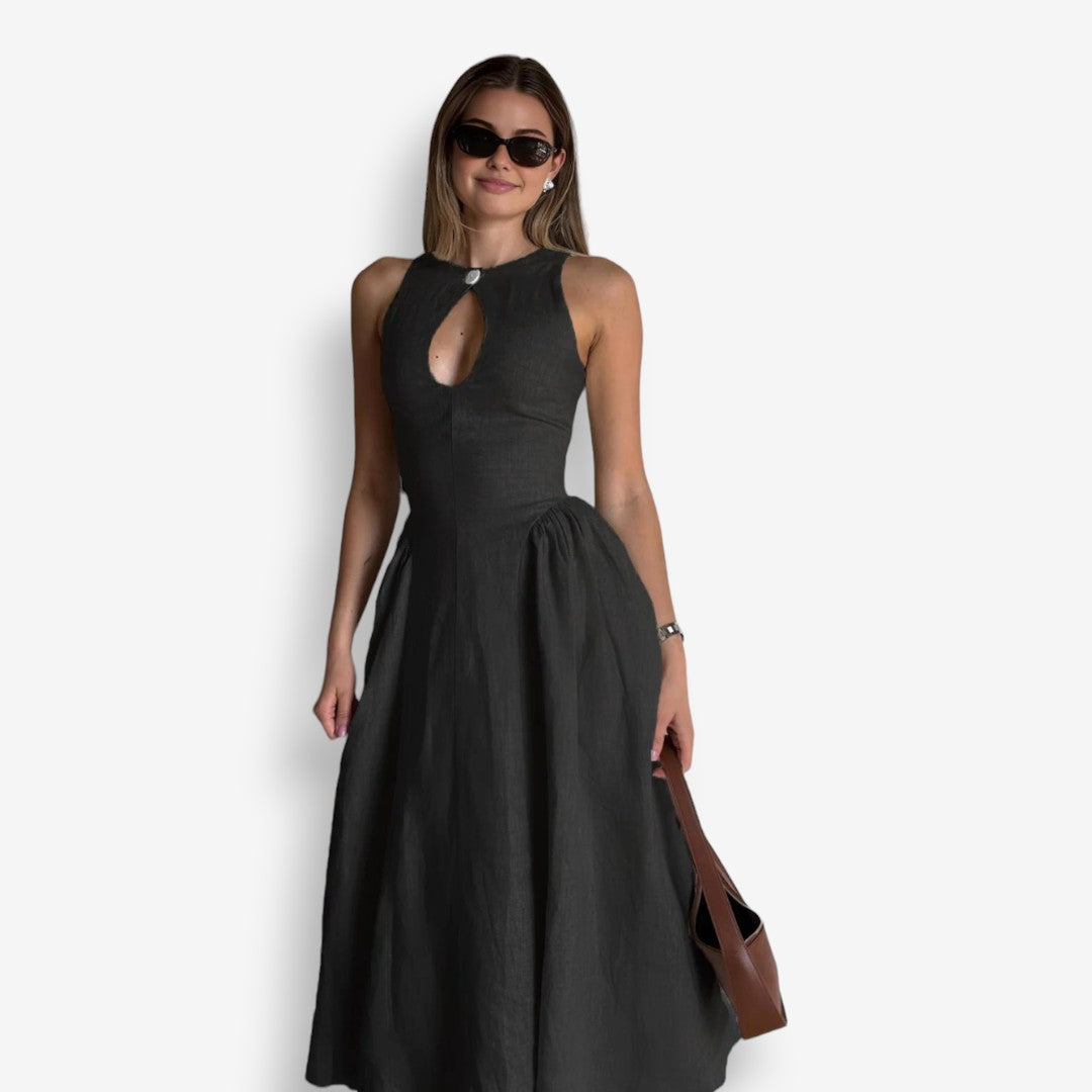 Levoire | Robe En Lin Noir
