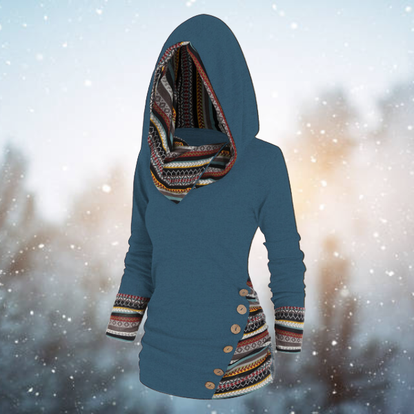 Levoire | Sweat À Capuche Tribal Décontracté Bleu