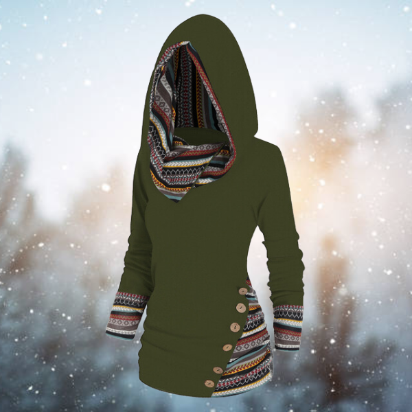 Levoire | Sweat À Capuche Tribal Vert