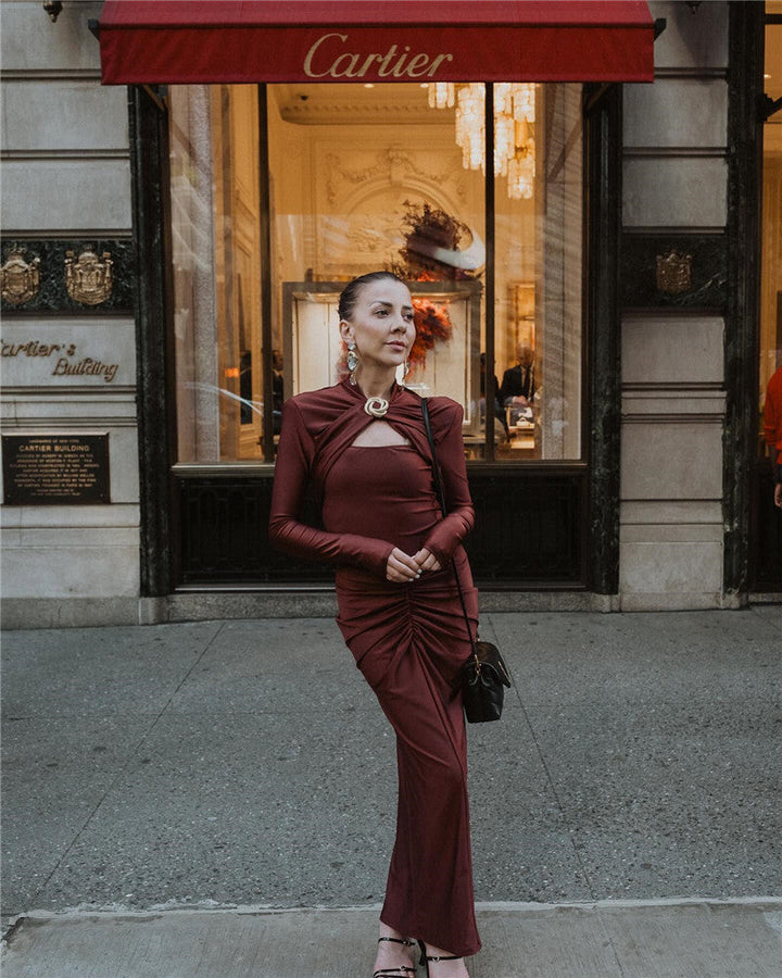 Levoire | Robe Élégante Avec Détail En Métal Et Drapé
