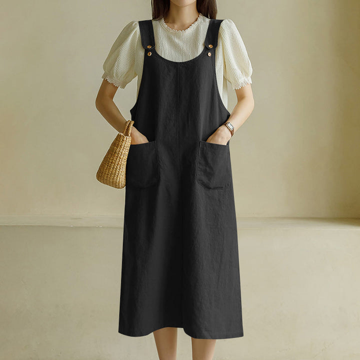 Levoire | Robe De Jardin Surdimensionnée Tendance Avec Poches Noir