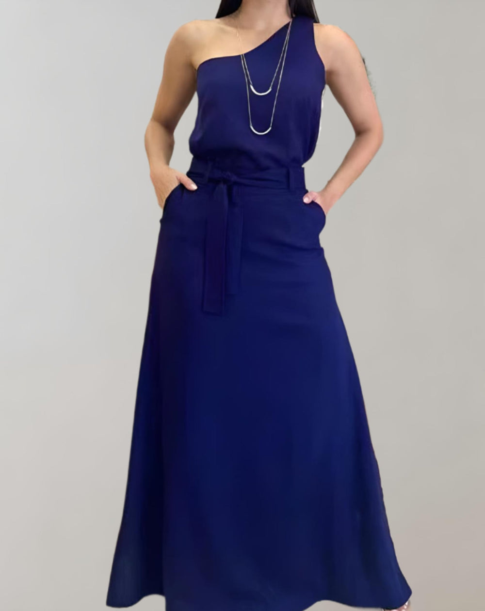 Levoire | Robe D'Été Légère À Décolleté En V Robe Minimaliste De Loisirs Bleu