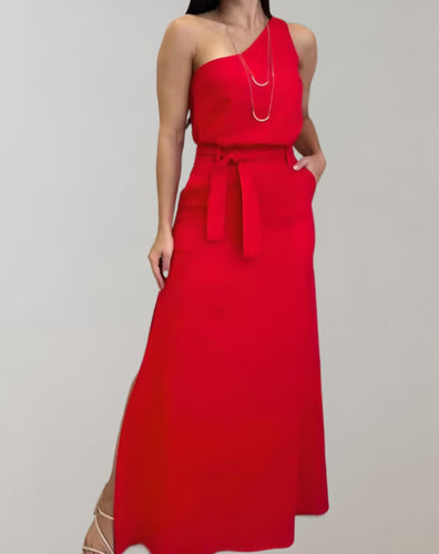 Levoire | Une Robe Maxi Sans Bretelles Avec Ceinture Et Poches