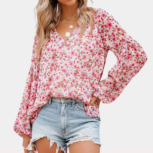 Levoire | Blouse à motif ripsikukat avec décolleté en V pour femmes