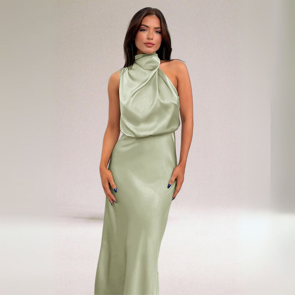 Levoire | Robe Maxi Satin Femme Vert clair