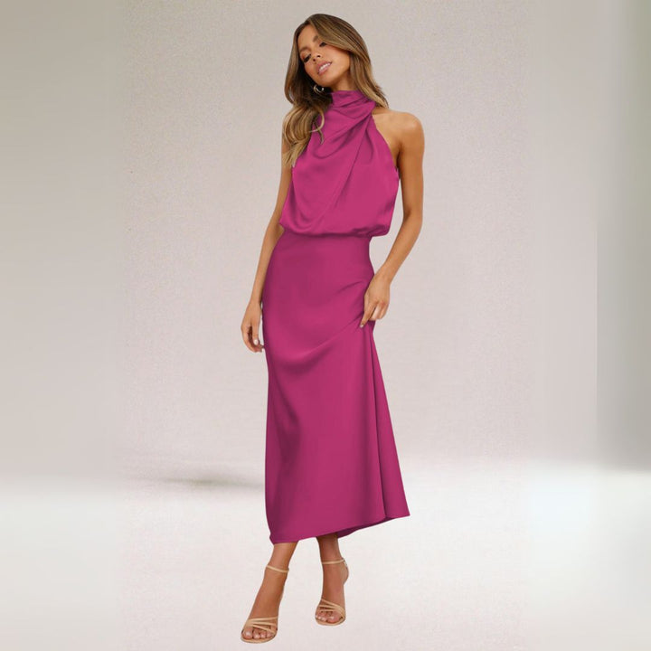 Levoire | Robe Maxi Satin Femme Rosa