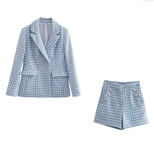 Levoire | Blazer Avec Col Revers À Manches Longues Et Bermuda Assorti