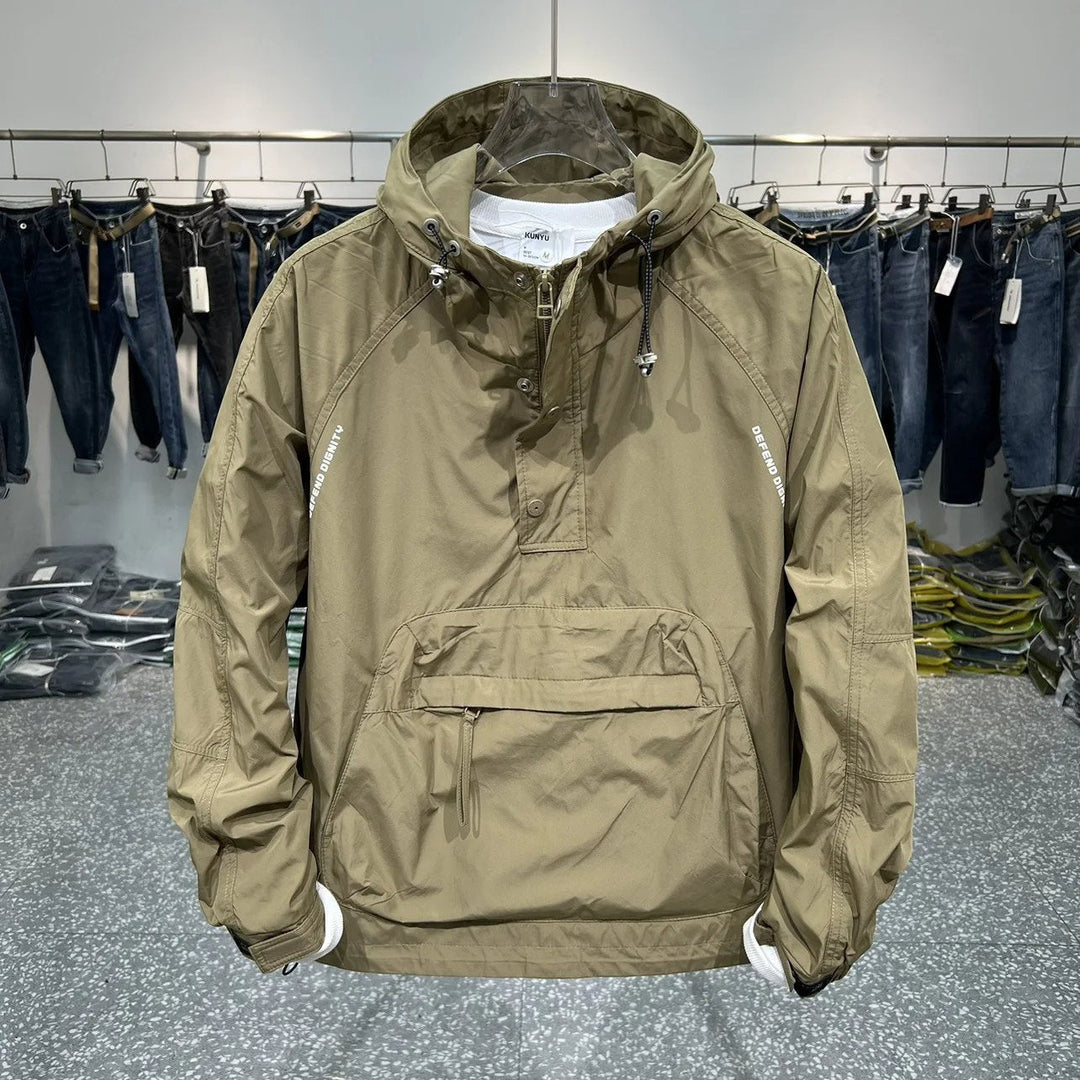 Levoire | Veste Coupe-Vent Légère Avec Demi-Zip Et Poche Khaki