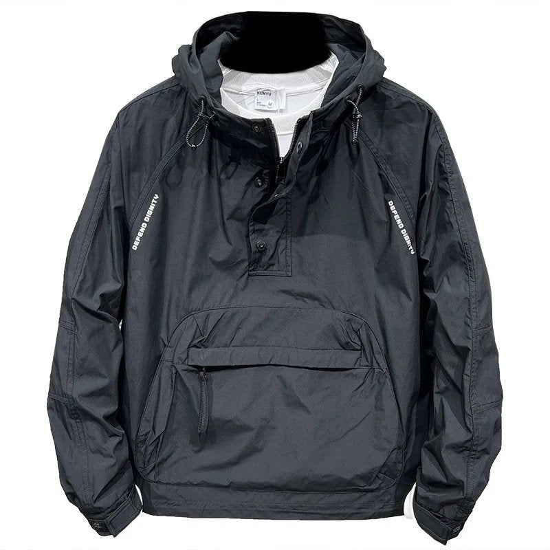 Levoire | Veste Coupe-Vent Légère Avec Demi-Zip Et Poche Noir