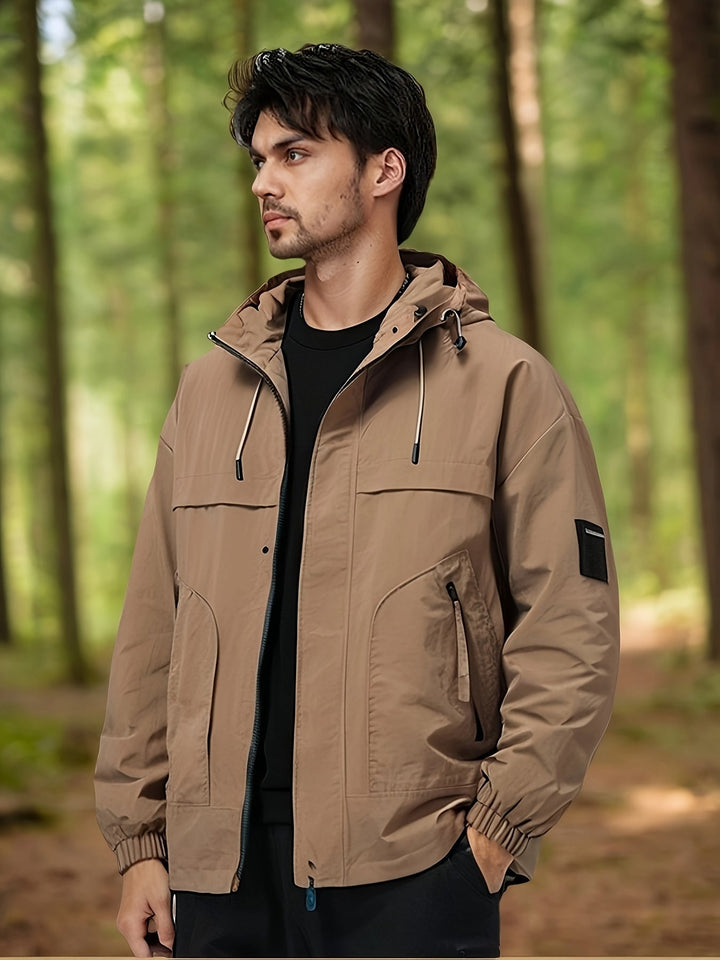 Levoire | Imperméable Résistant À L'Eau Avec Capuche Et Poches Braun