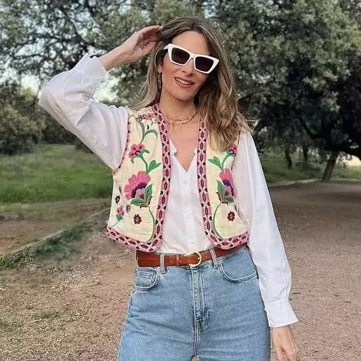 Levoire | Gilet À Fleurs Brodé
