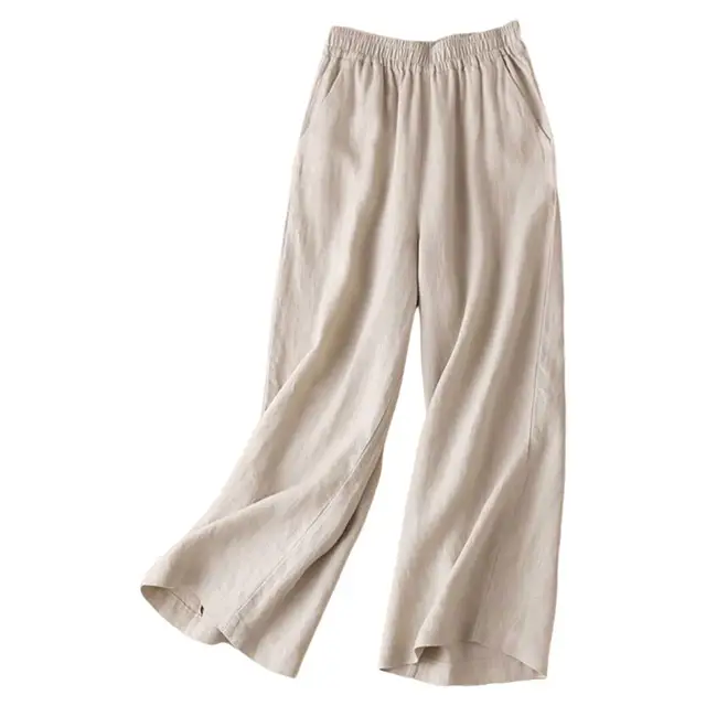 Levoire | Pantalon En Lin Large En Coton Abricot