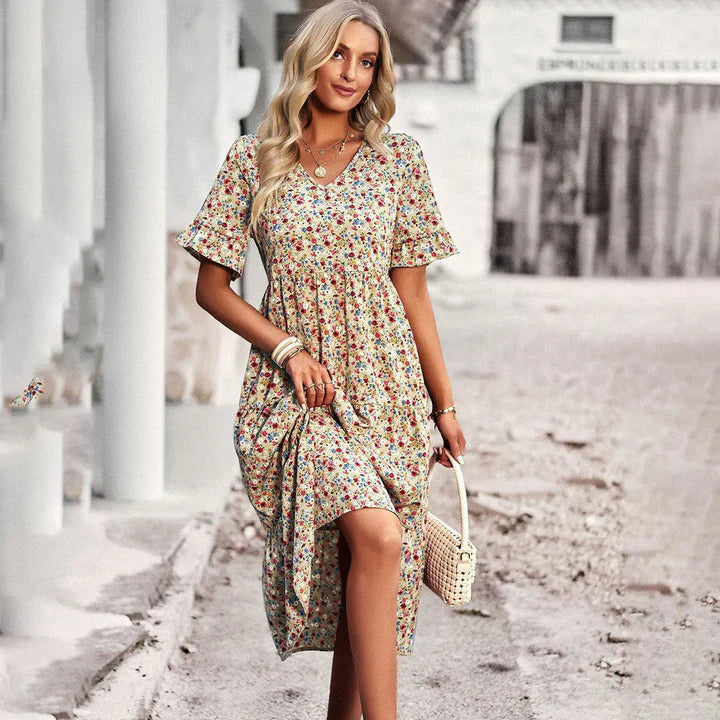 Levoire | Robe D'Été À Fleurs Abricot