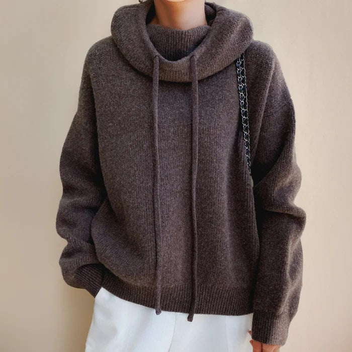 Levoire | Pull À Capuche Élégante Grande Taille Pour Femmes Braun