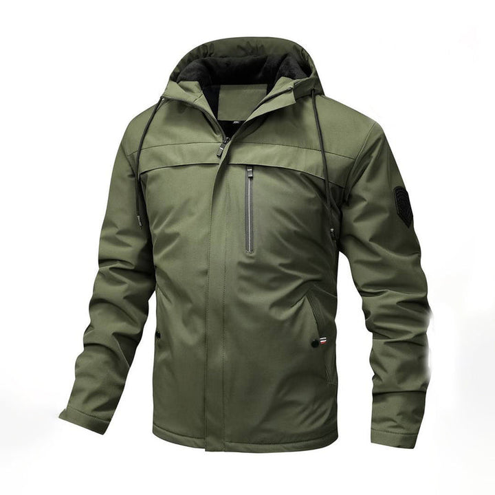 Levoire | Veste à capuche en polaire doublée à manches longues chaude Vert