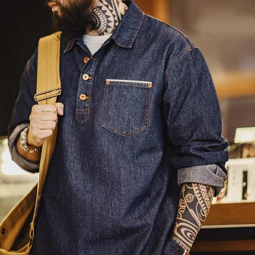 Levoire | Chemise En Denim Rétro Pour Un Confort Stylé