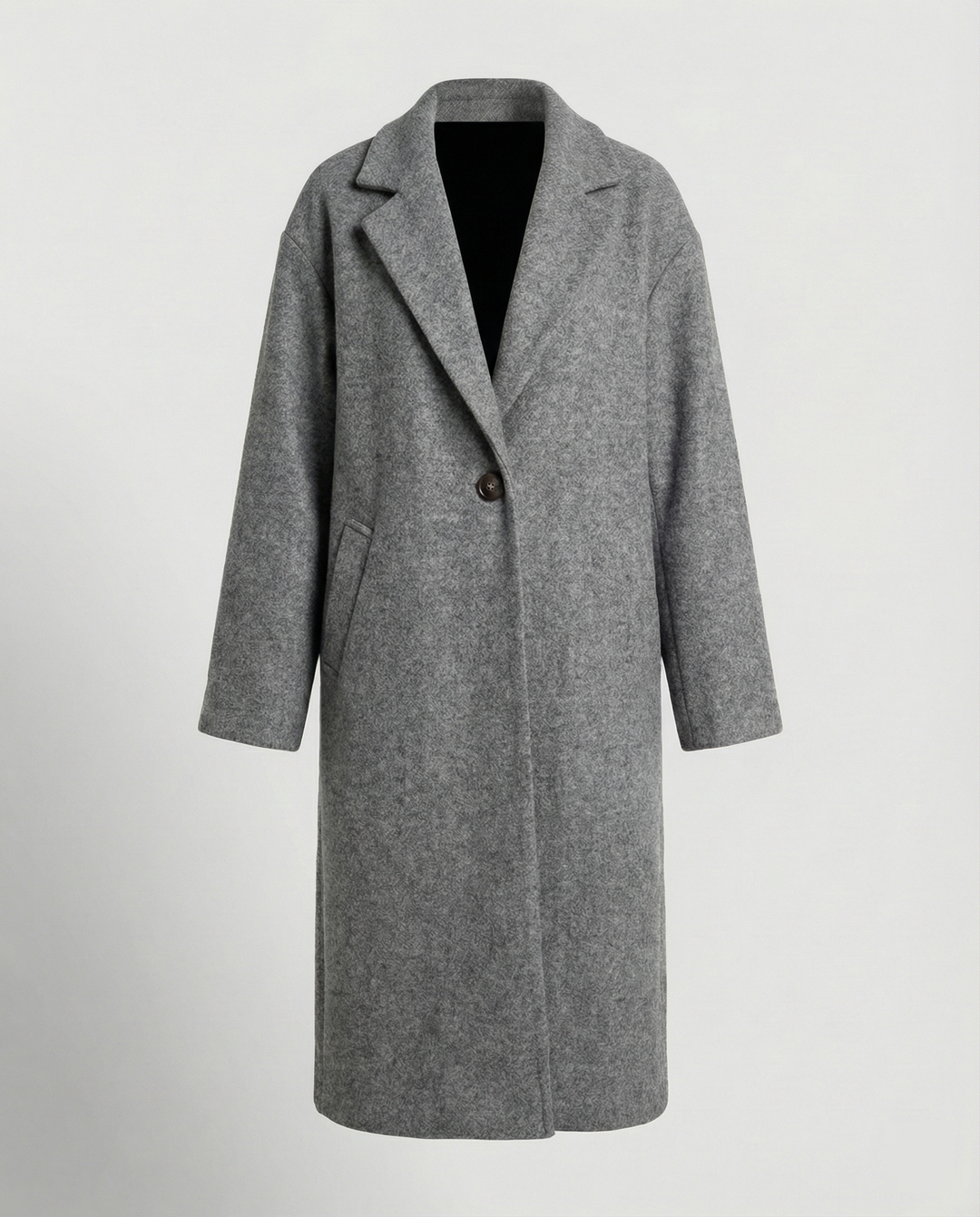 Manteau pour hommes long | Manteau d'hiver surdimensionné avec revers en notch et poches